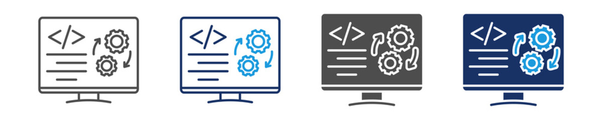 computer program icon set with multi concept