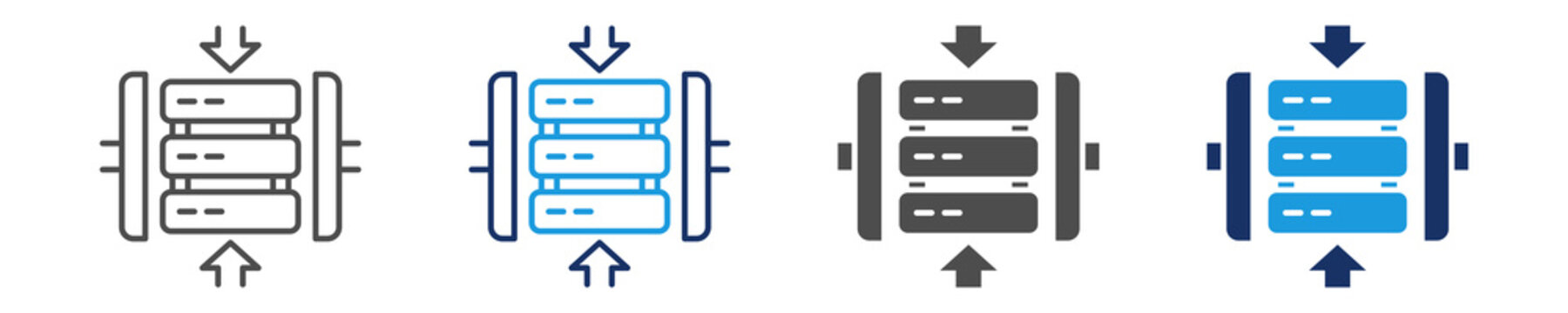data compression icon set with multi concept