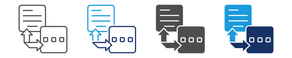 machine translation icon set with multi concept