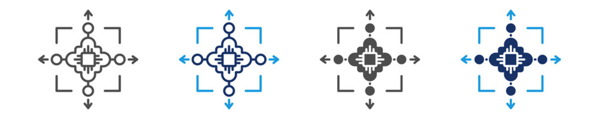 artificial point icon set with multi concept