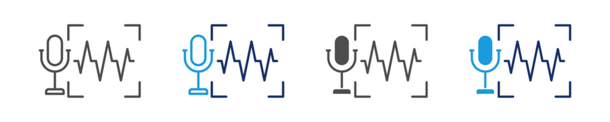 speaker verification icon set with multi concept