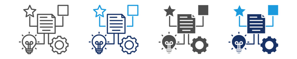 feature engineering icon set with multi concept