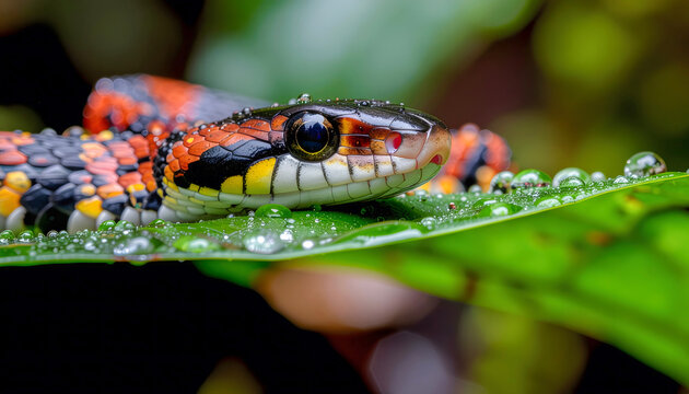 Coral Snake in Natural Habitat (Micrurus spp.)