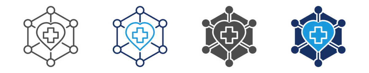 healthcare systems icon set with multi concept