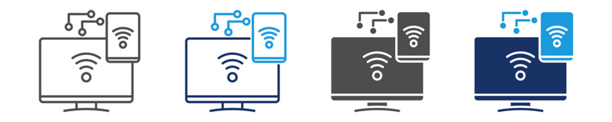 smart devices icon set with multi concept