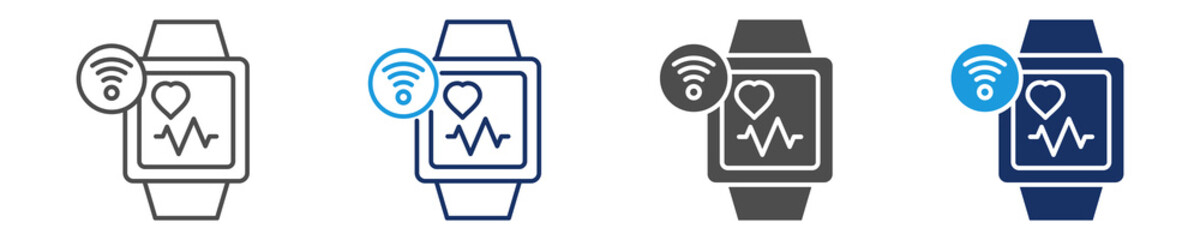 wearable technology icon set with multi concept