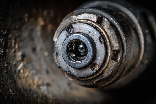 Drain inspection camera head close up
