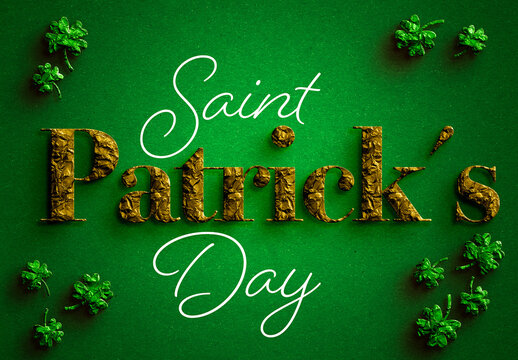 Saint Patrick&rsquo;s Day Gold Foil Text Effect PSD