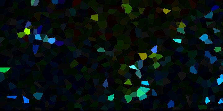 Vector Abstract mosaic with multicolored shards on a dark background. Design
