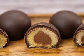 Marzipan candies with nuts