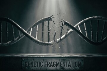 Artistic Representation of Genetic Fragmentation with Broken DNA Structure in Dark Environment