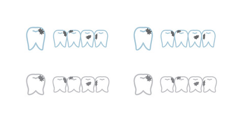 シンプルな虫歯のイラスト