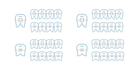 シンプルな矯正中の歯のイラスト