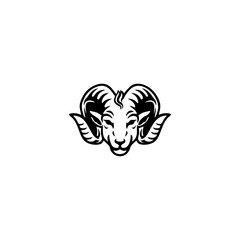 Fototapeta premium silhouette goat head vector logo design template