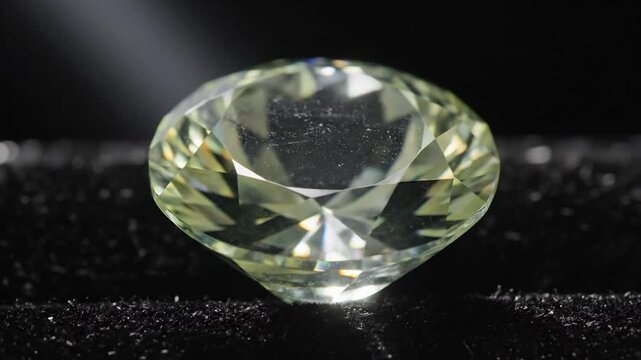Shimmering Greenish Yellow Gemstone with Brilliant Cut