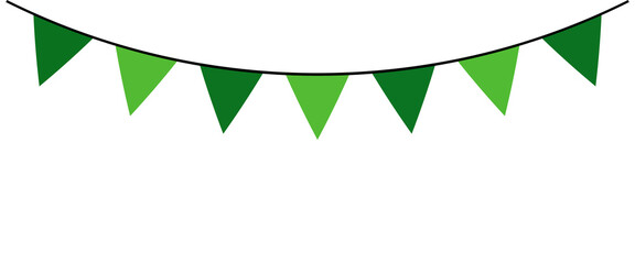 Green triangle bunting flags isolated transparent background © nasima0204