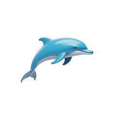 Fototapeta premium Blue dolphin leaping out of water rendered in 3 D marine mammal