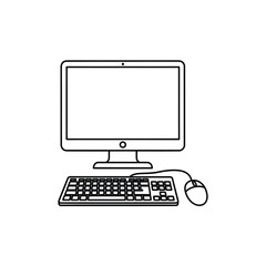 Fototapeta premium Modern computer setup with keyboard and mouse on desk illustration