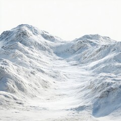 Obraz premium Snow-covered mountain range with a path winding through, set against a bright sky