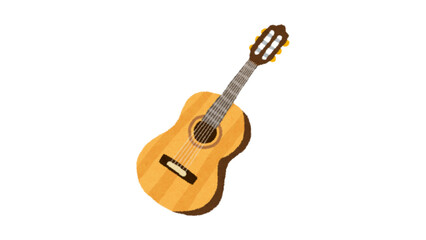 Obraz premium Classic Acoustic Wooden Guitar 3D Illustration