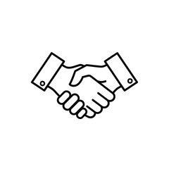 Two hands clasping in a handshake gesture illustration symbolizing partnership