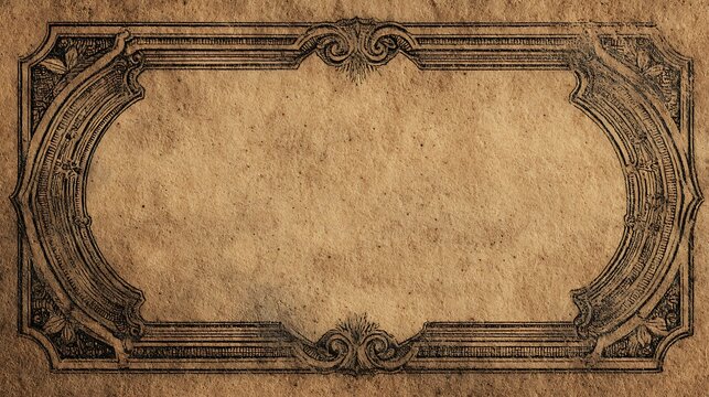 Ornate Vintage Frame Border on Aged Paper