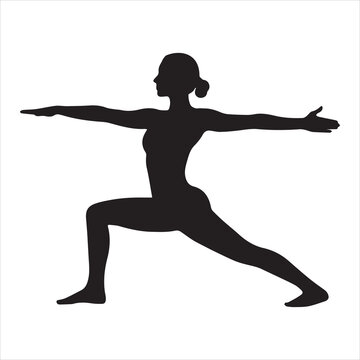silhouette of a woman doing yoga exercise