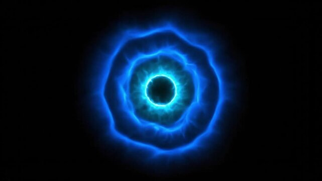 Futuristic Deep Blue Plasma Activity Indicator with Overlapping Expanding Rings