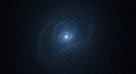Obraz premium A distant galaxy viewed from space with a bright central core surrounded by spiral arms