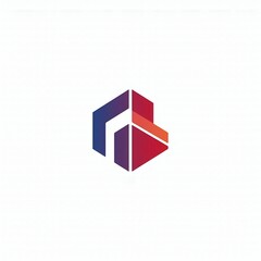 Obraz premium Abstract Geometric Business Logo Design with Vibrant Purple and Red Shapes on Clean White Background