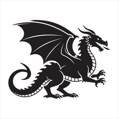 Obraz premium black dragon vector illustration