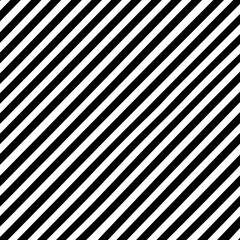 Diagonal black and white parallel stripes create a bold, repeating pattern