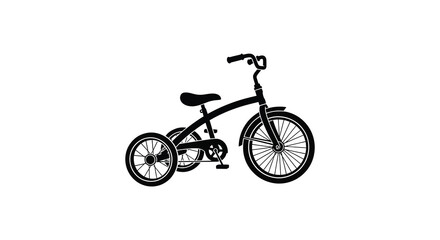 Fototapeta premium A striking black silhouette displays a classic tricycle design showcasing its simple form and nostalgic appeal silhouette high quality