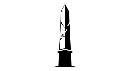 Fototapeta premium Sharp Obelisk Monolith Hieroglyph Duality Logo Vector