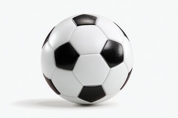 Fototapeta premium A classic black and white soccer ball is centered against a pure white background
