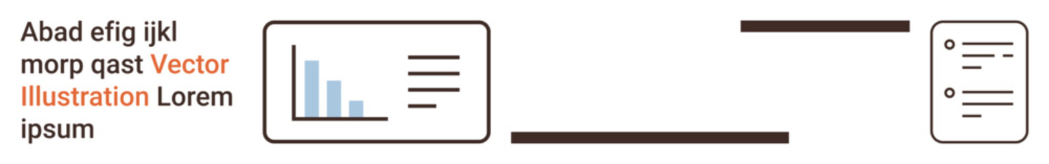 Data analytics, workflow management, information processing, document management, business operations, presentation assets. Diagram showing bar chart links to text document. Data analytics © robu_s