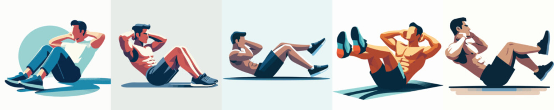Vector of man sit up