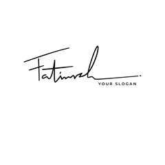 Fatimah  name signature logo vector design