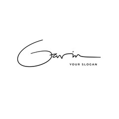 gavin name signature logo vector design