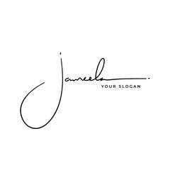 Jameela name signature logo vector design