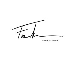 Frank name signature logo vector design