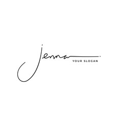 Jenna name signature logo vector design