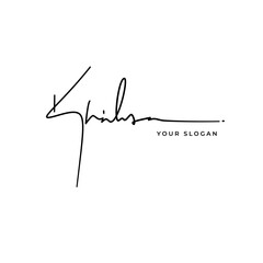 Khalisha name signature logo vector design