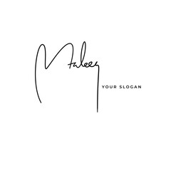 Maleeq name signature logo vector design