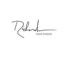 Richard name signature logo vector design