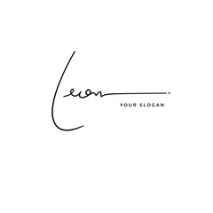 Leon name signature logo vector design