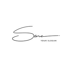 Sara name signature logo vector design