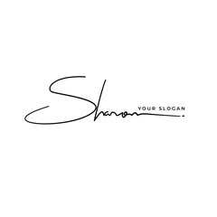 Sharon name signature logo vector design