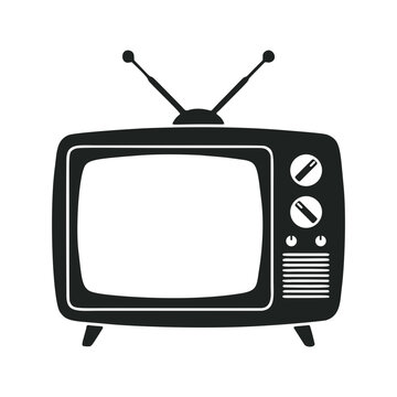 レトロテレビのシルエットアイコン