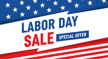 Labor day sale celebrating american workers with patriotic discounts
